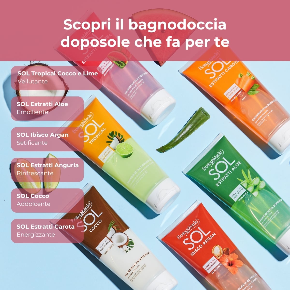 SOL Estratti Anguria - Bagnodoccia doposole - rinfrescante - con estratto di Anguria - prolunga l'abbronzatura
