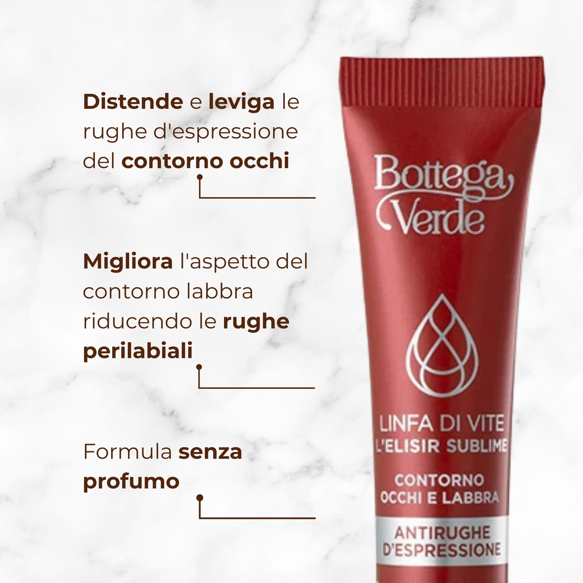Linfa di Vite - L'Elisir sublime - Contorno occhi e labbra - antirughe d'espressione - 2-PEPTIDE LINFA COMPLEX<TM/> con Peptidi e Linfa di Vite - tutti i tipi di pelle