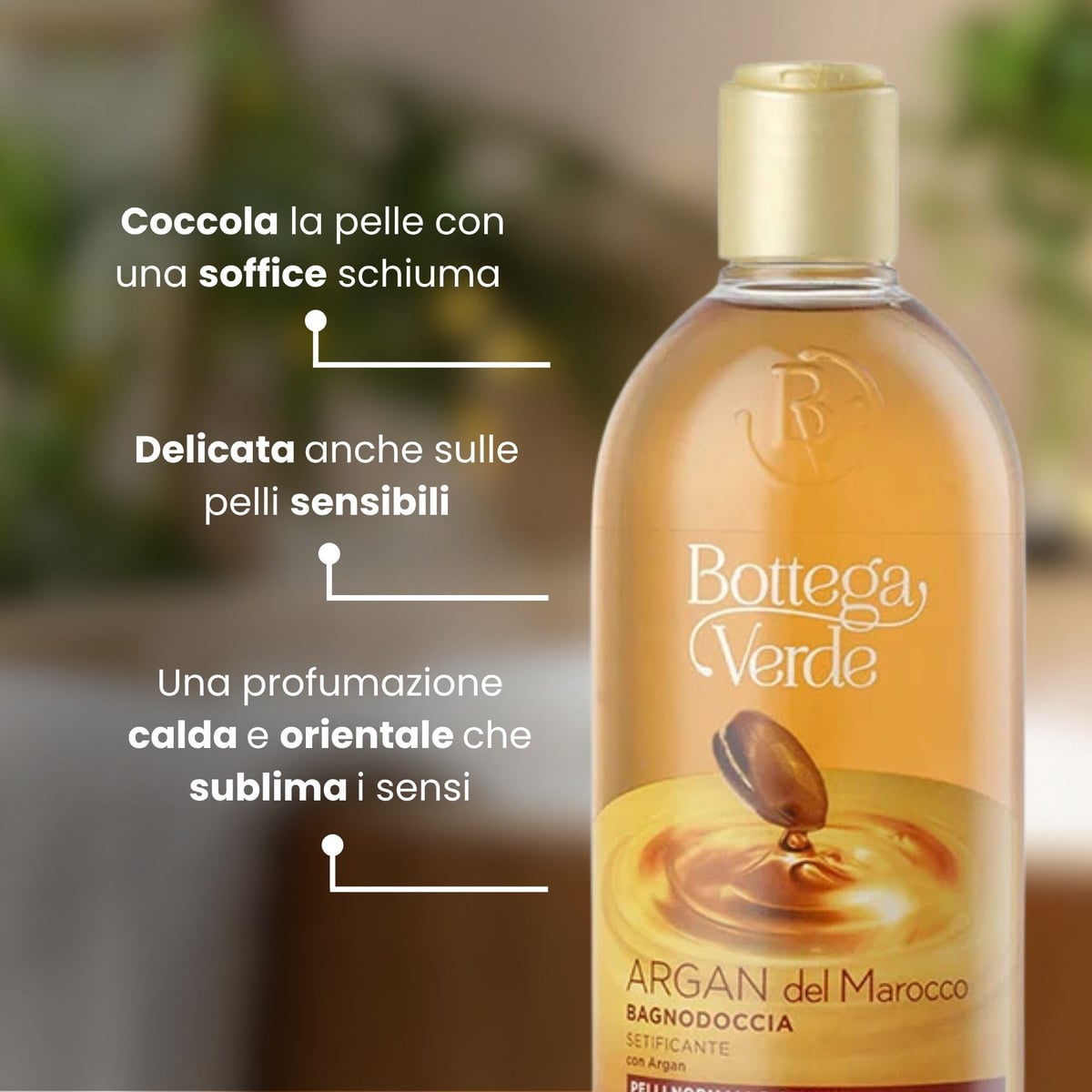 Argan del Marocco - Bagnodoccia -  setificante   - con  Argan - pelli normali o secche