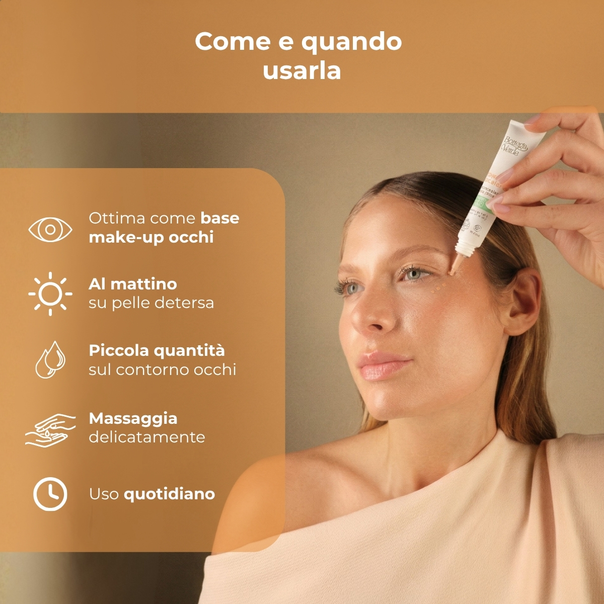 Vitamina C + Biancospino - Contorno occhi correttore - con Vitamina C, Biancospino e Caffeina - illuminante correttivo occhiaie