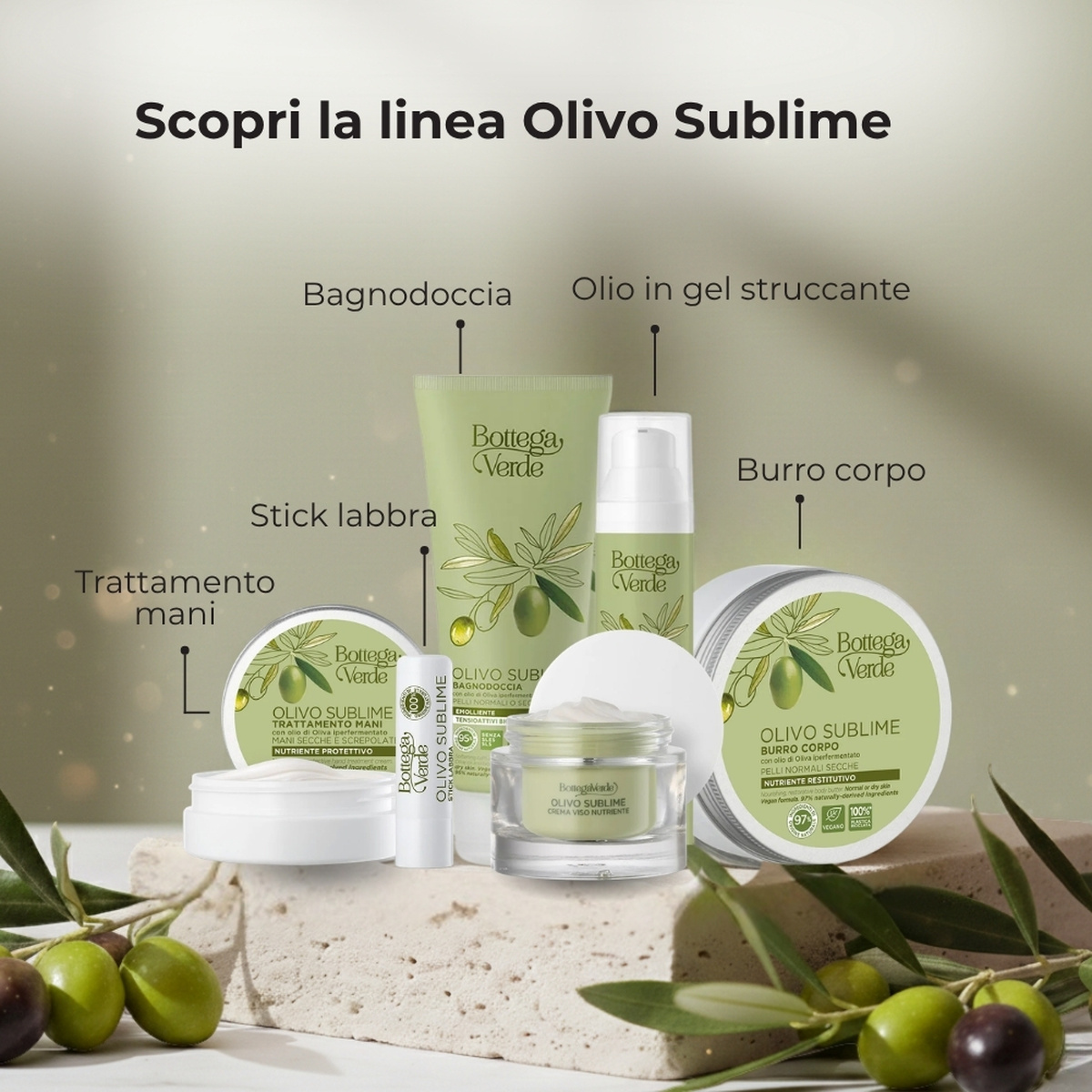 Olivo Sublime - Crema viso - nutriente emolliente - con olio di Oliva iperfermentato - pelli normali o secche
