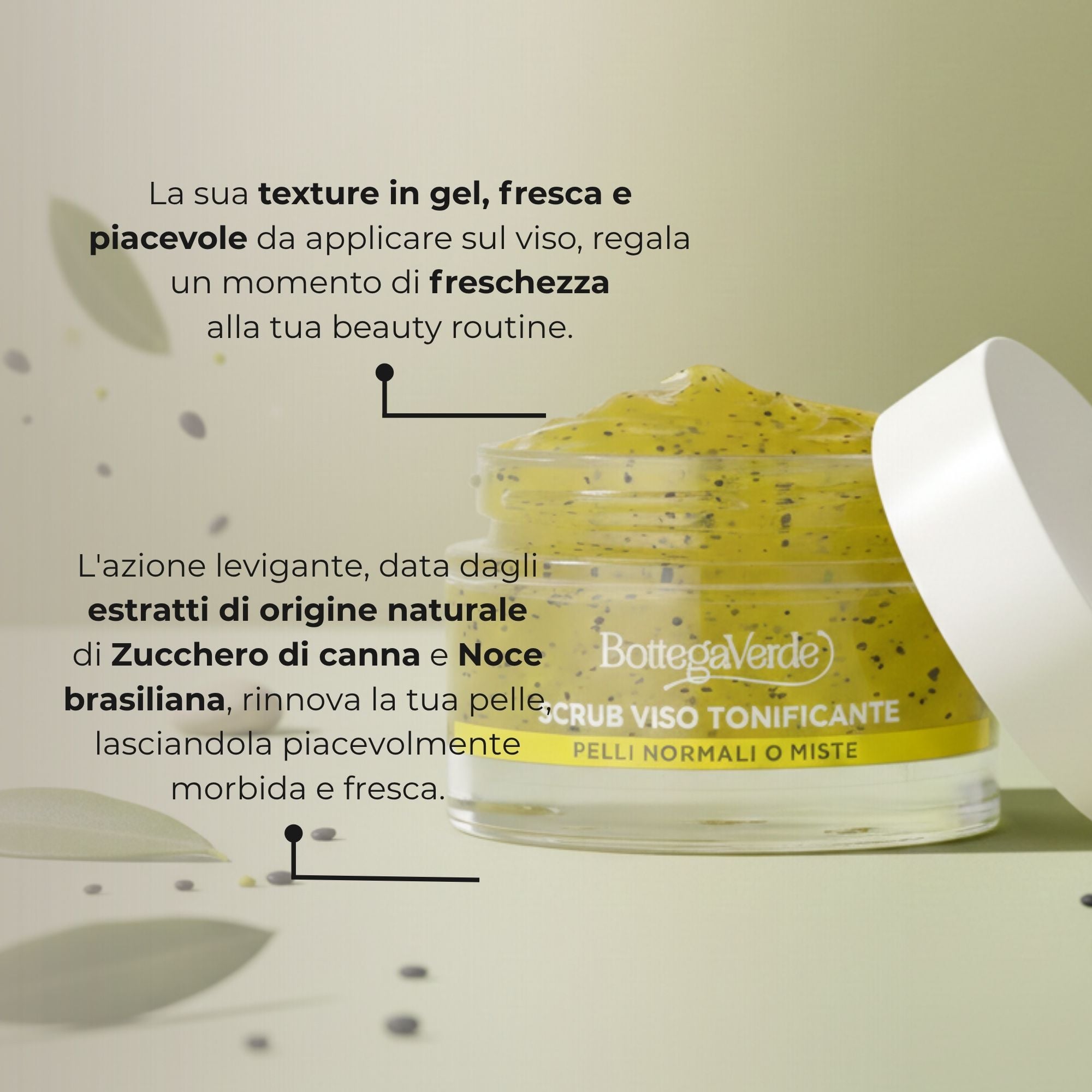 Zuccheri di bellezza - Scrub di zucchero tonificante - con zucchero di Canna ed estratti di Limone e Zenzero - esfoliante purificante - pelli normali o miste