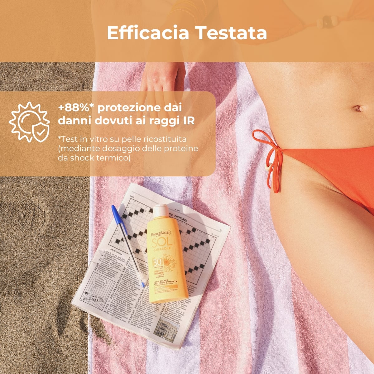 SOL Girasole - Latte solare protezione avanzata - viso e corpo - con iperfermentato di Girasole di Tenuta Bottega Verde(200 ml) - PROTEZIONE ALTA SPF30 - INFRAROSSI - WATER RESISTANT