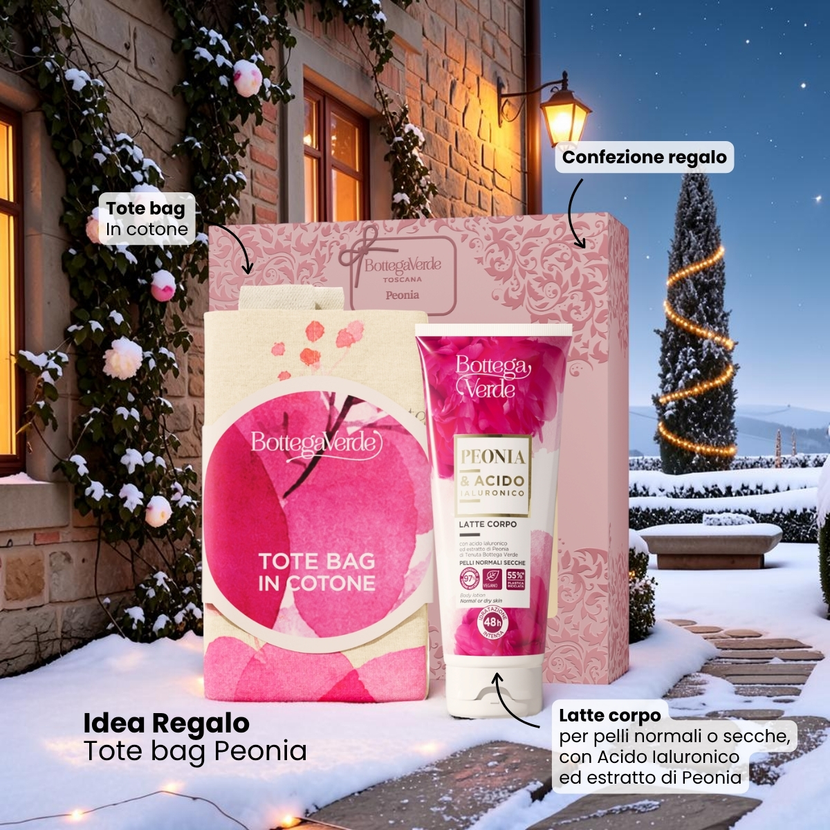 Idea regalo Tote bag Peonia