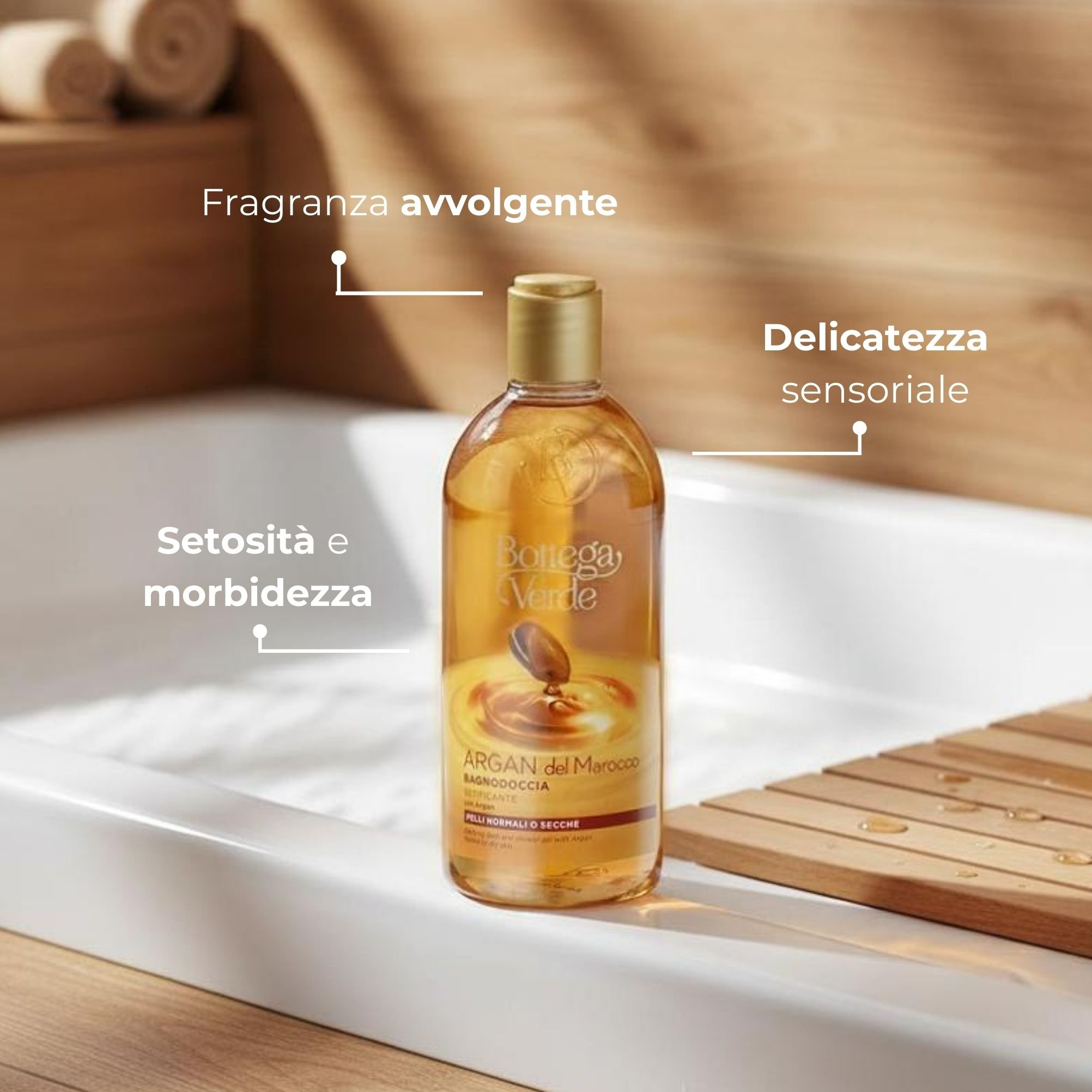Argan del Marocco - Bagnodoccia -  setificante   - con  Argan - pelli normali o secche
