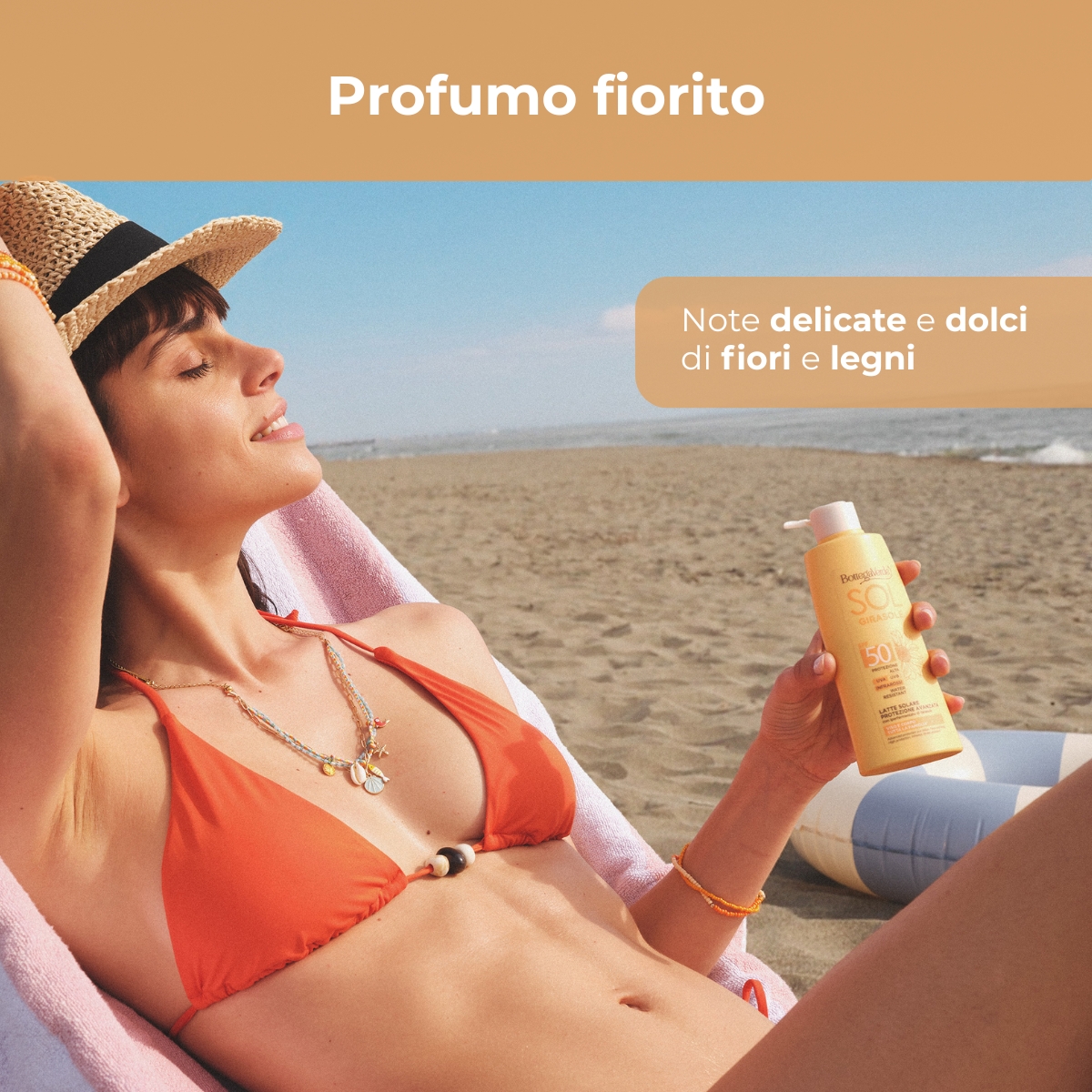 SOL Girasole - Latte solare - protezione avanzata - viso e corpo - con iperfermentato di Girasole di Tenuta Bottega Verde - PROTEZIONE ALTA SPF50 - INFRAROSSI - WATER RESISTANT
