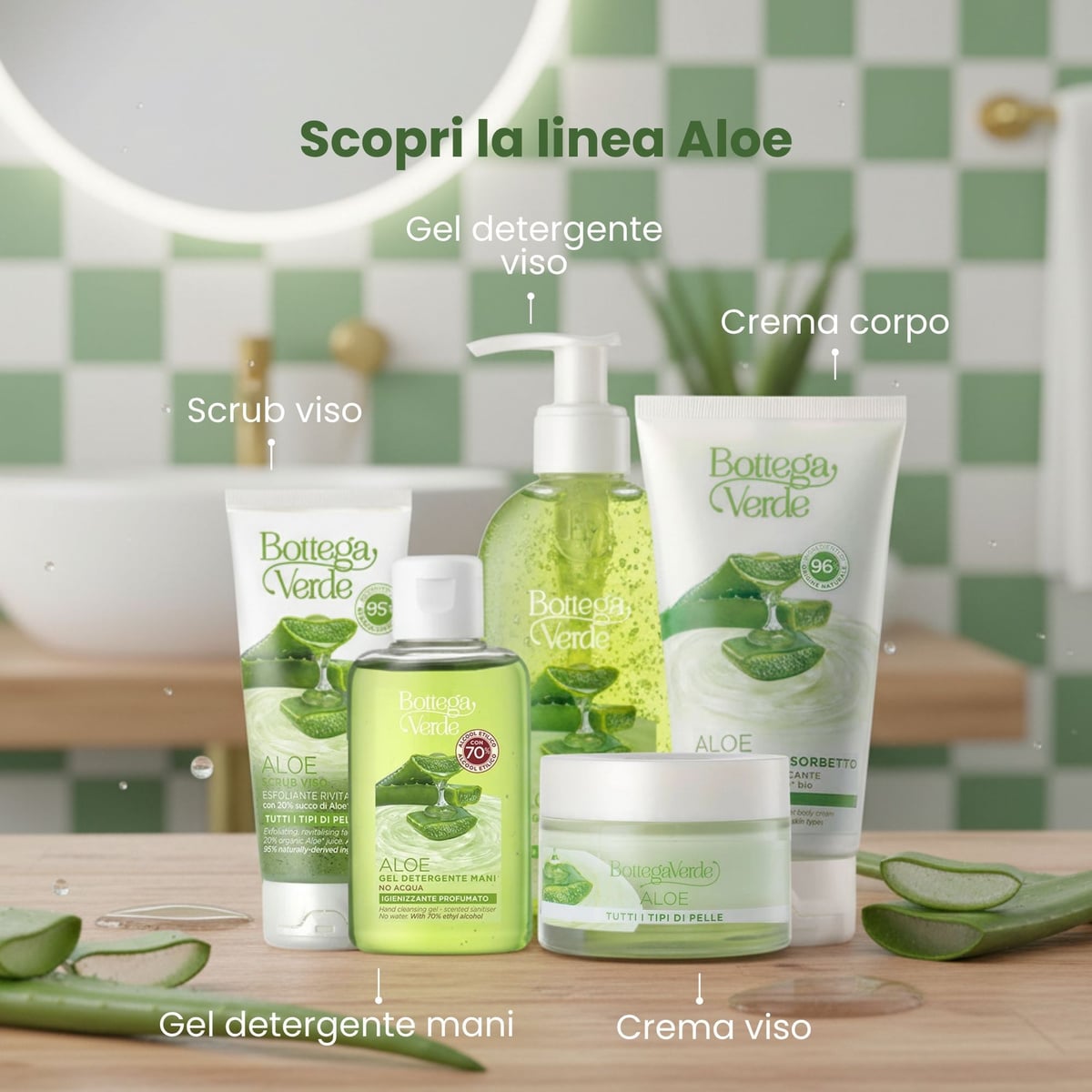 Aloe - Crema gel viso 24 ore - idratante lenitiva opacizzante - con 30% succo di Aloe* bio (50 ml) - pelli miste