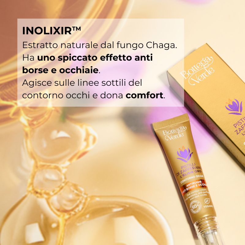 Pistilli di Zafferano - L'Elisir  oro - Contorno occhi - antirughe anti borse e occhiaie - con SAFFRON-IDE PRO AGE<TM/> con Ceramidi e iperfermentato di Zafferano