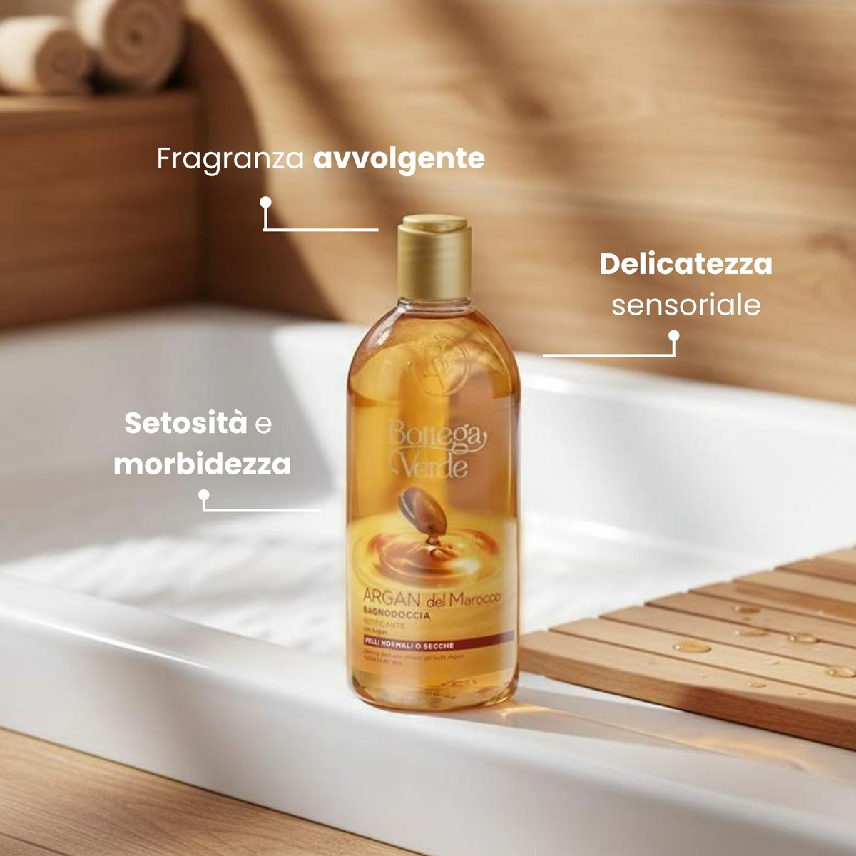 Argan del Marocco - Bagnodoccia -  setificante   - con  Argan - pelli normali o secche