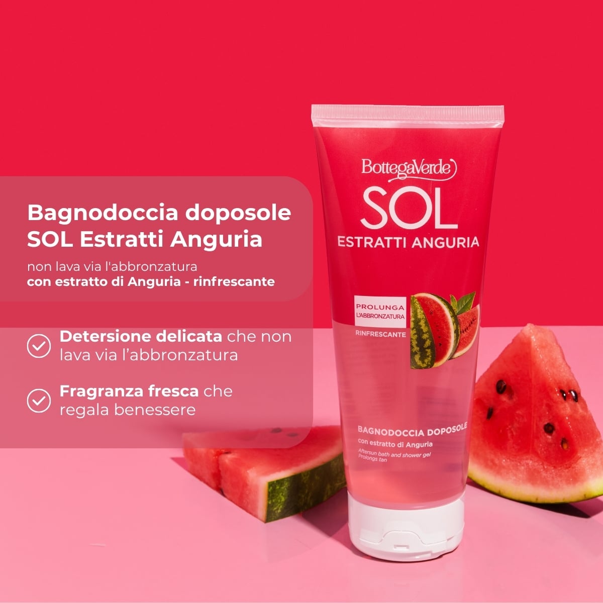 SOL Estratti Anguria - Bagnodoccia doposole - rinfrescante - con estratto di Anguria - prolunga l'abbronzatura