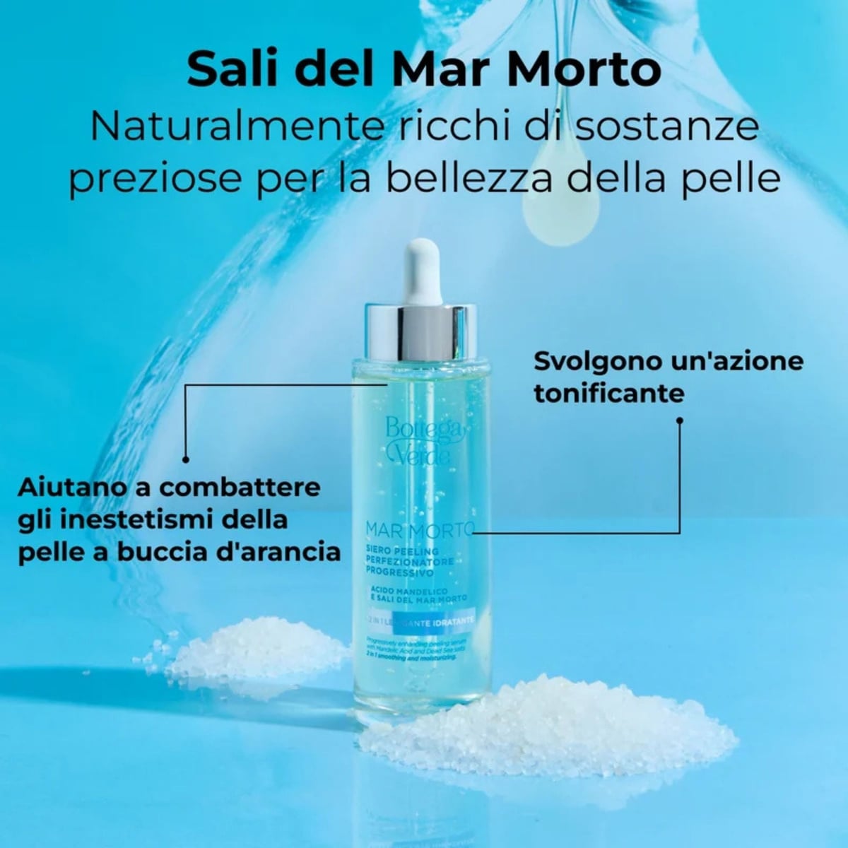 MAR MORTO - Siero peeling - perfezionatore progressivo - acido Mandelico e Sali del Mar Morto - azione perfezionatrice progressiva - 2 in 1 levigante e idratante