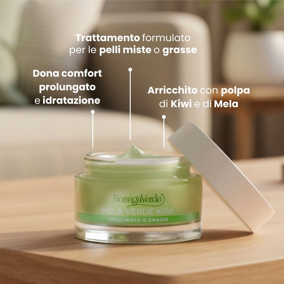 Estratti di bellezza - Crema gel - Mela verde e Kiwi - idrata opacizza - pelli miste o grasse