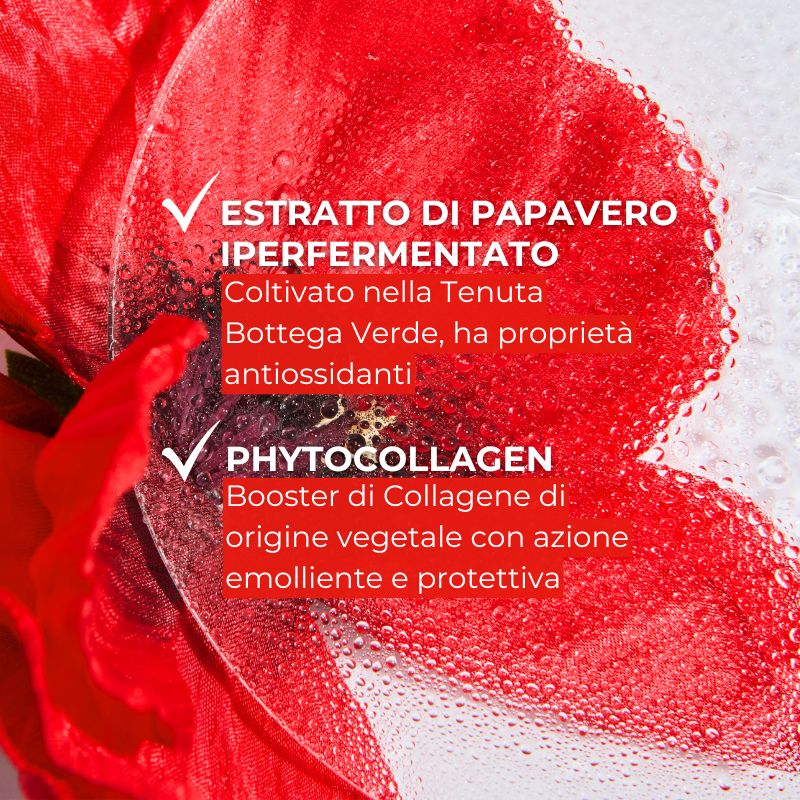 Papavero e Collagene - Crema fluida corpo elasticizzante tonificante con Phytocollagen ed estratto di Papavero iperfermentato di Tenuta Bottega Verde (200 ml) - tutti i tipi di pelle