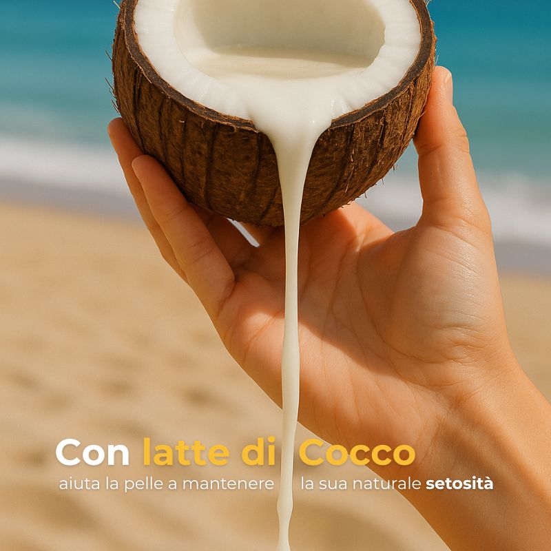 SOL Cocco + Attivatore di abbronzatura - Bagnodoccia doposole - addolcente - con Latte di Cocco e attivatore di abbronzatura - non lava via l'abbronzatura