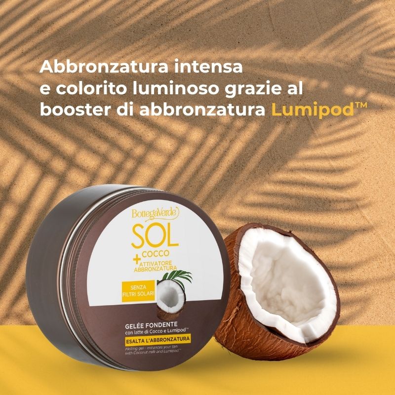 SOL Cocco + Attivatore di abbronzatura - Gelée fondente - esalta l'abbronzatura - con latte di Cocco e Lumipod<TM/>- senza filtri solari