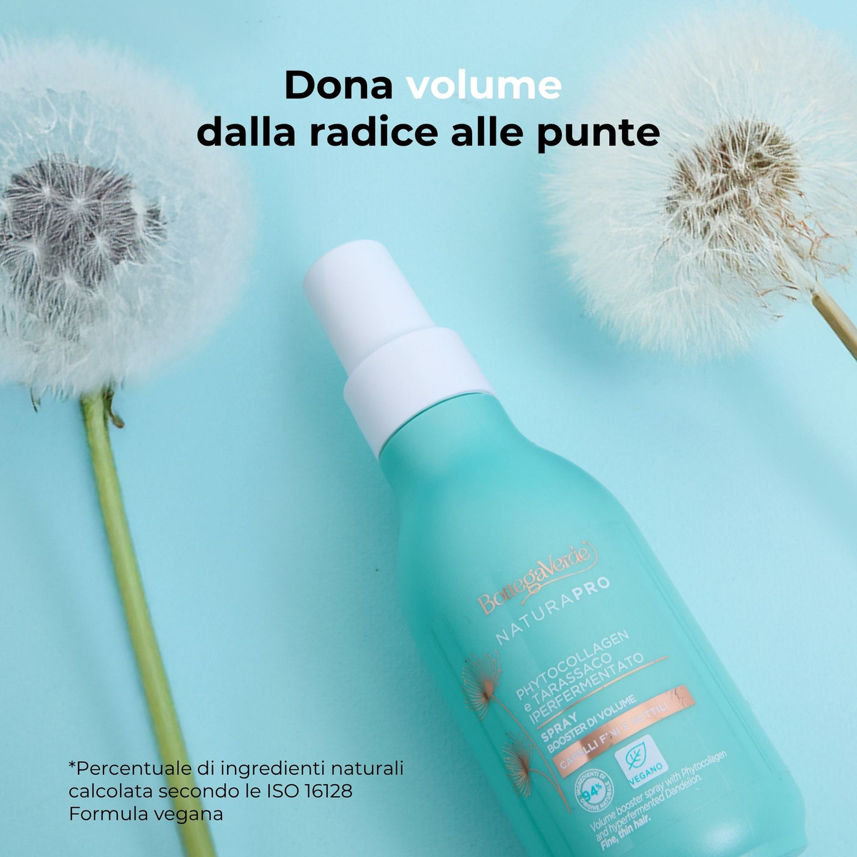 Phytocollagen e Tarassaco iperfermentato - Spray - booster di volume - capelli fini e sottili