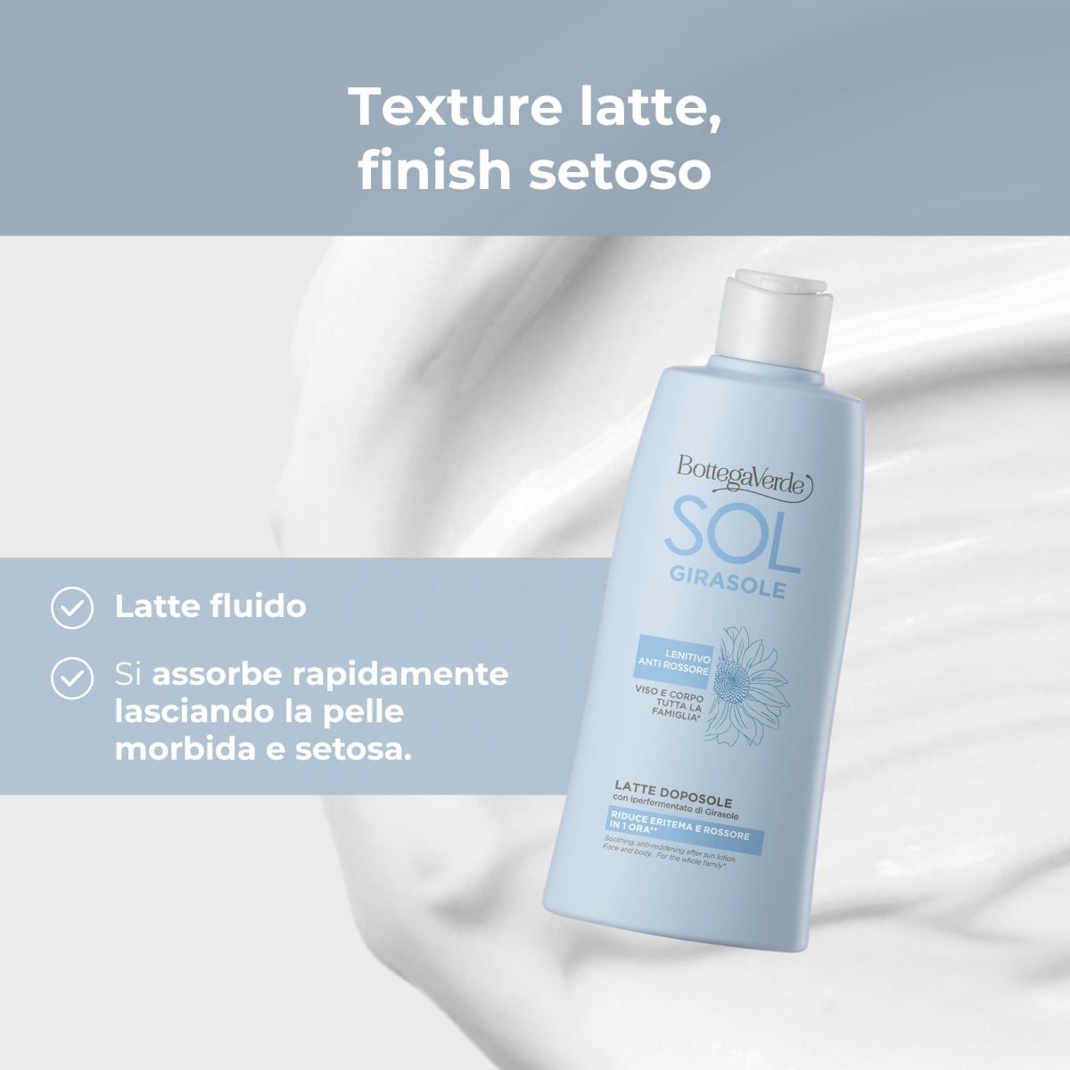 SOL Girasole - Doposole lenitivo anti rossore - viso e corpo - con iperfermentato di Girasole di Tenuta Bottega Verde