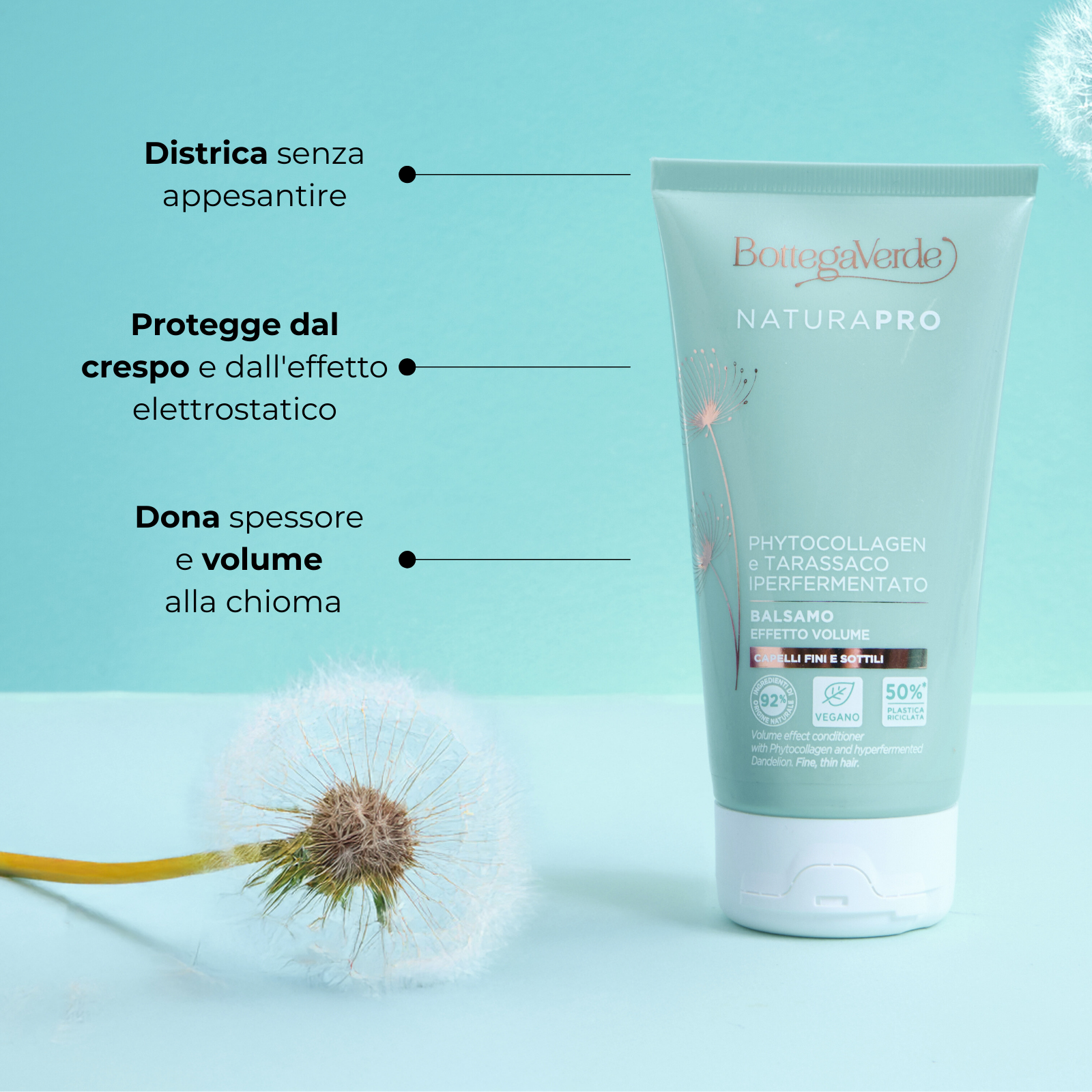 Phytocollagen e Tarassaco iperfermentato - Balsamo - effetto volume - capelli fini e sottili