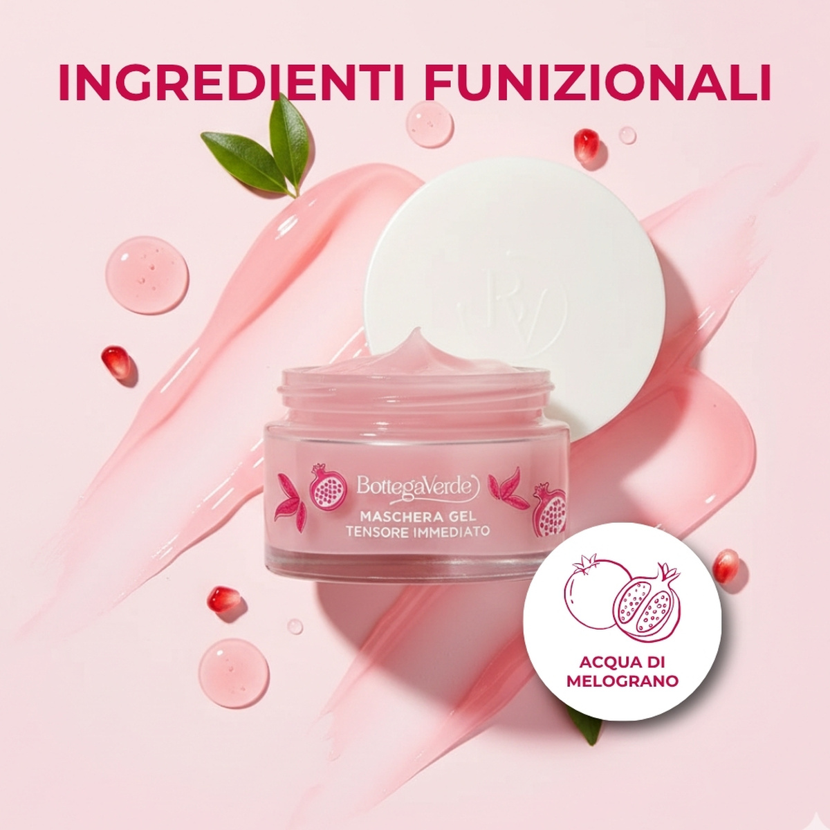Estratti di bellezza - Maschera gel  -  con acqua di Melograno e The rosso (50 ml) - tensore immediato