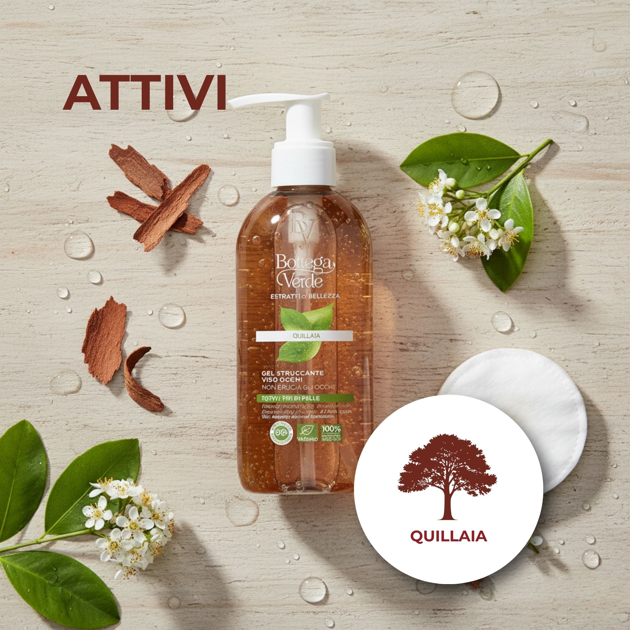 Estratti di bellezza - Gel struccante - viso occhi - Quillaia - non brucia gli occhi  - tutti i tipi di pelle