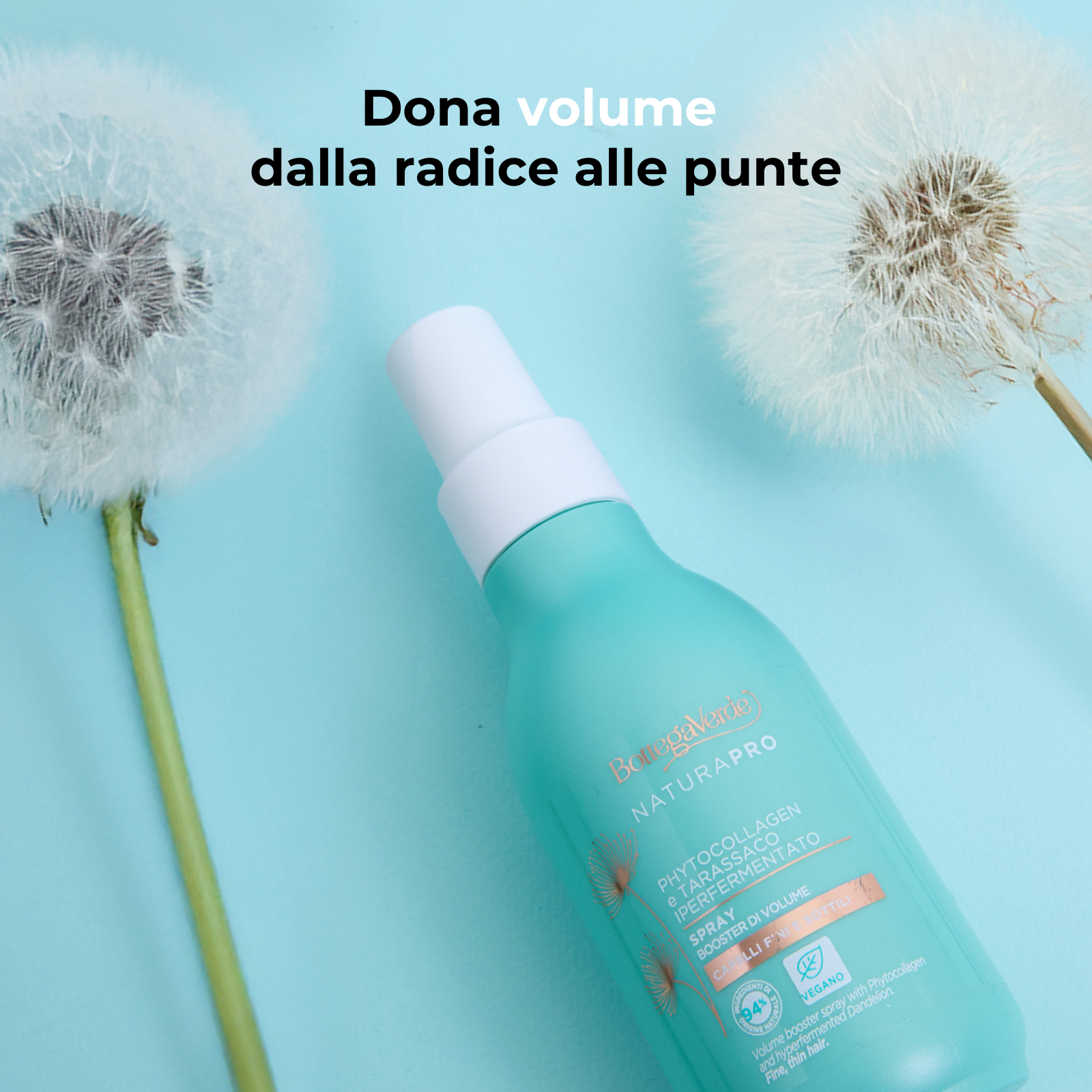Phytocollagen e Tarassaco iperfermentato - Spray - booster di volume - capelli fini e sottili