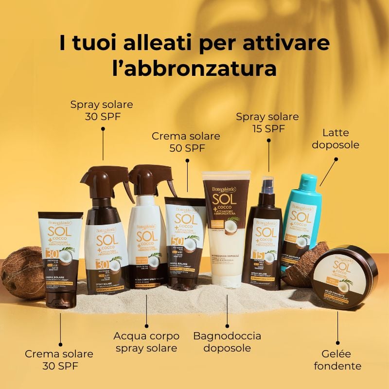 SOL Cocco + Attivatore di abbronzatura - Crema solare- intensifica l'abbronzatura - con latte di Cocco e Lumipod<TM/>(150 ml) - water resistant - protezione alta SPF30
