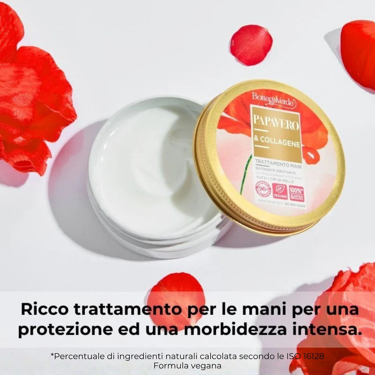 Papavero e Collagene - Trattamento mani - nutriente idratante - con Phytocollagen ed iperfermentato di Papavero di Tenuta Bottega Verde - tutti i tipi di pelle