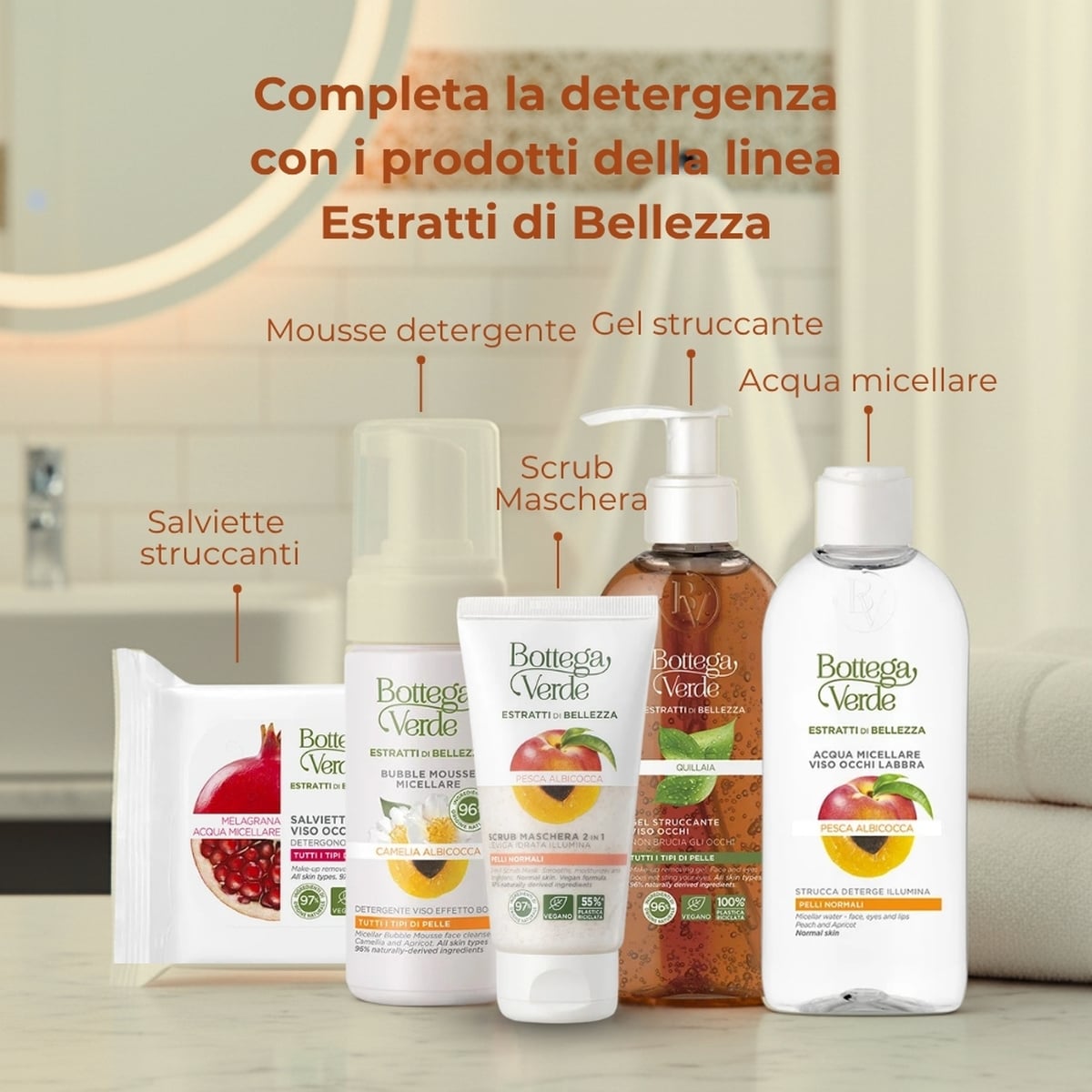 Estratti di bellezza - Scrub Maschera 2 in 1 - Pesca e Albicocca - leviga idrata illumina - pelli normali