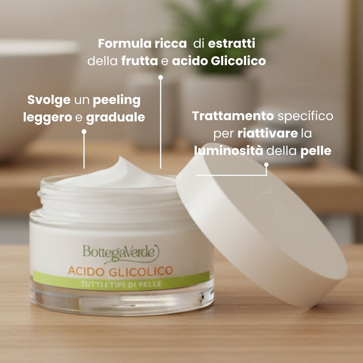 Estratti di bellezza '' Crema viso rinnovatrice - acido Glicolico estratti della Frutta '' perfeziona uniforma illumina - tutti i tipi di pelle