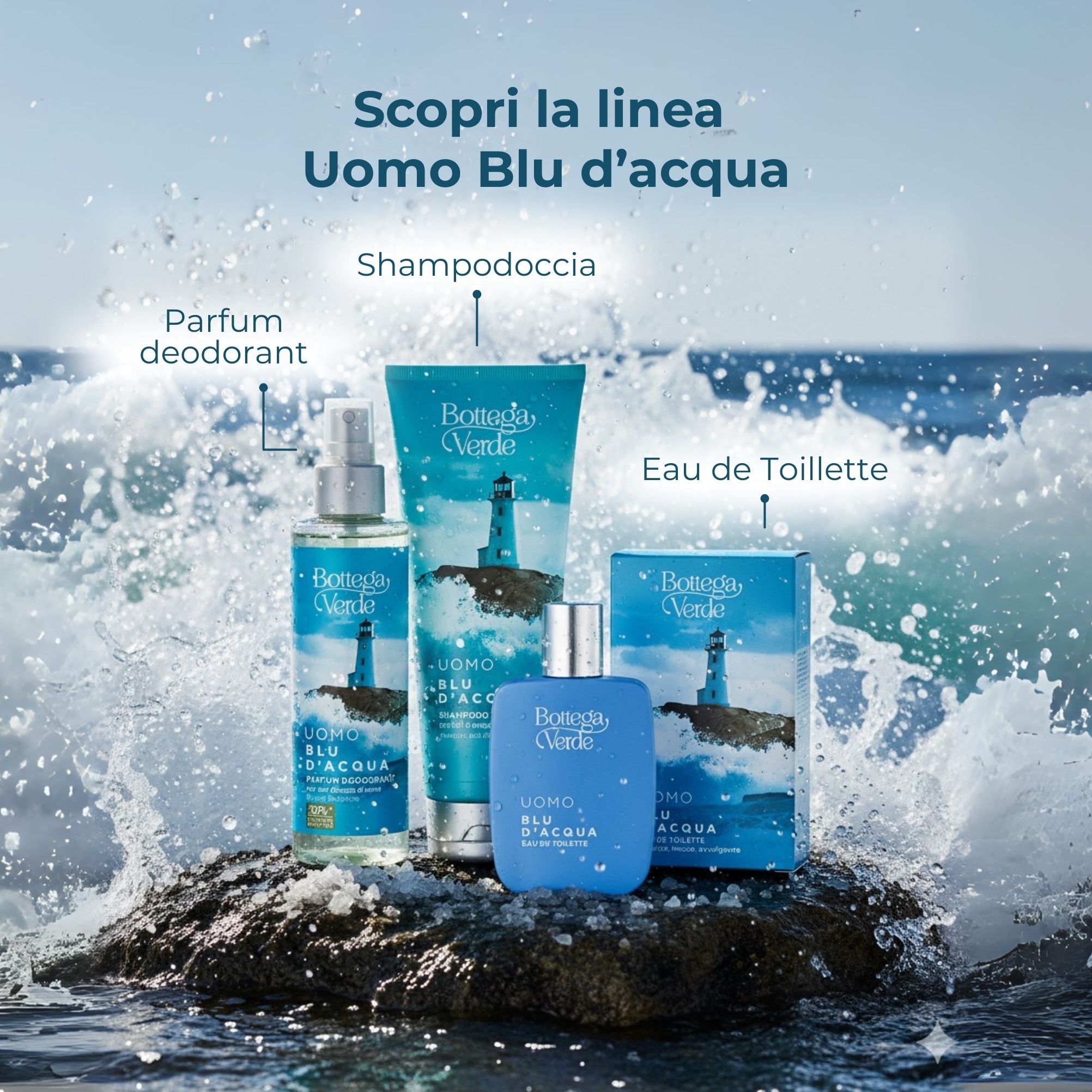 UOMO - Blu d'Acqua - Shampodoccia con sali d'acqua di mare